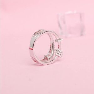 TenFit Women's Twist Ring Collection | White Gold Plated Cross X Ring | Simulated Diamond Jewelry