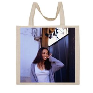 fc carino zoe saldana - a nice graphic cotton canvas tote bag fca #fcag131378