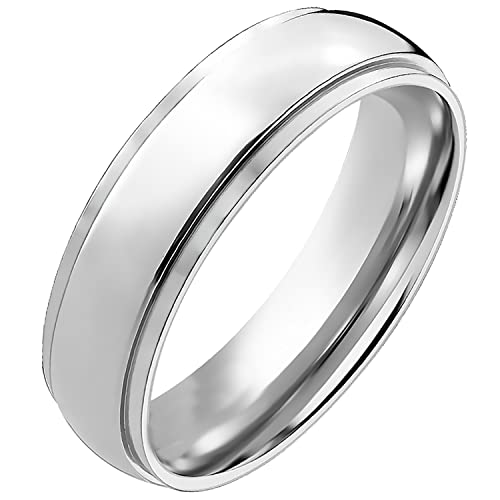 LaRaso & Co His and Hers Wedding Sets Silver Titanium 3 PCS Matching Band Rings Him Her 10/9