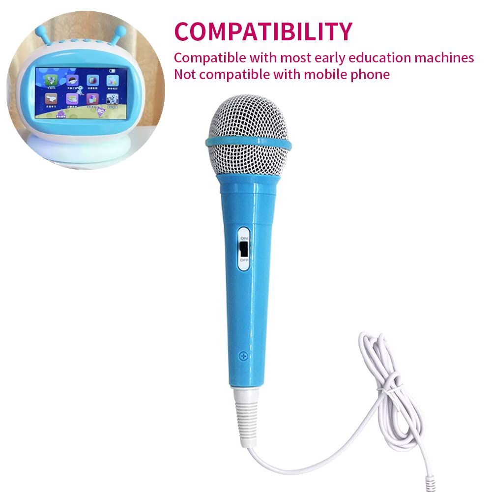 JIANWEI Wired Microphone for Kids, Kids Wired Dynamic Singing Mechine Lightweight 3.5mm Jack Handheld Dynamic Microphone for Kids Singing(Blue)