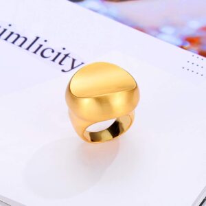 Mytys Gold Rings for Women 18K Gold Plated Band Rings Chunky Statement Ring Gift (Gold 4, 8)