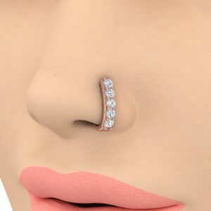 FINEROCK 0.14 Carat Diamond Nose Pin in 18K Rose Gold