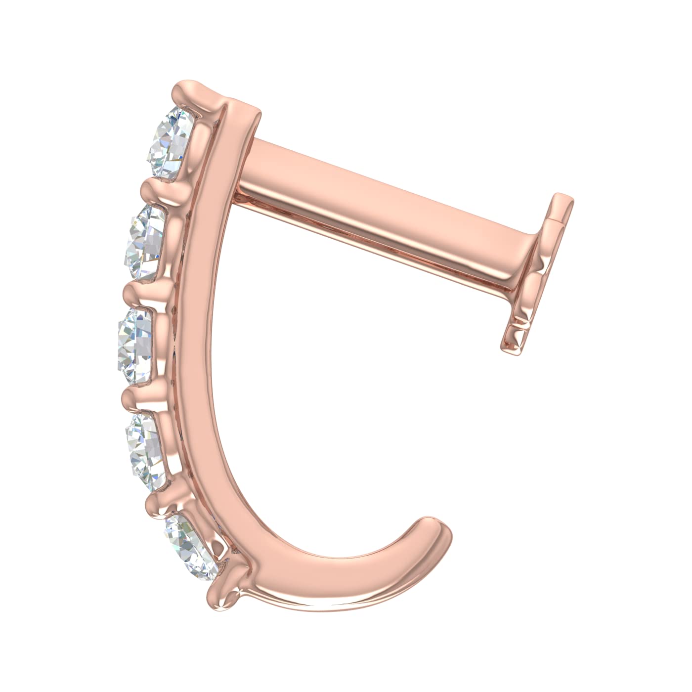 FINEROCK 0.14 Carat Diamond Nose Pin in 18K Rose Gold