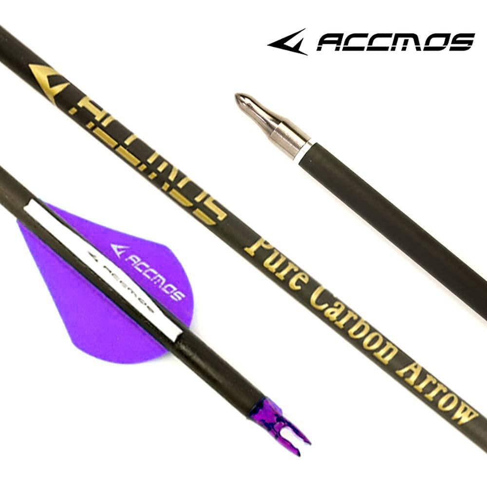 ACCMOS 600 Spine Arrow 28 Inch Arrow Target Practice Arrow Hunting Arrow Carbon Arrows Compound Bow Recurve Bow Adult Youth