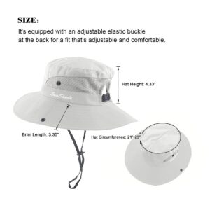 Sun Hats for Women Beach Hat Ponytail Hat Womens Sun Hat with UV Protection Wide Brim Pure Beige