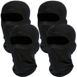 4 pcs balaclava face ski mask : full face cover hood shiesty masks for men women black