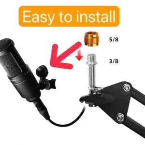 Snowball Mic Boom Arm - Heavy Duty Mic Boom Arm Desk Mount Adjustable Suspension Mic Stand Compatible with Audio-Technica AT2020,AT2020USB+, AT2035, ATR2500-USB, ATR2100-USB,Blue Snowball Microphone