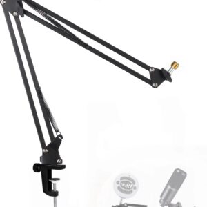 Snowball Mic Boom Arm - Heavy Duty Mic Boom Arm Desk Mount Adjustable Suspension Mic Stand Compatible with Audio-Technica AT2020,AT2020USB+, AT2035, ATR2500-USB, ATR2100-USB,Blue Snowball Microphone