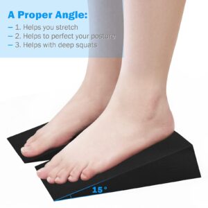 Linhoo Foam Wedge Slant Board - 2 Pcs Calf Stretcher for Yoga, Squats and Physical Therapy