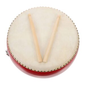 ERINGOGO 9 inch Chinese Drum, Kids Hand Drum Wooden Drum with Carry Strap and Drum Sticks, Traditional Chinese Percussion Instrument for Lion Dance, Rhythm