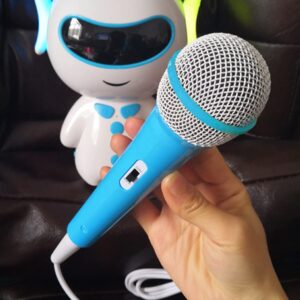 JIANWEI Wired Microphone for Kids, Kids Wired Dynamic Singing Mechine Lightweight 3.5mm Jack Handheld Dynamic Microphone for Kids Singing(Blue)