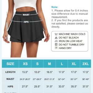 IUGA Tennis Skirts for Women with Pockets Shorts Athletic Golf Skorts Skirts for Women High Waisted Running Workout Skorts Black