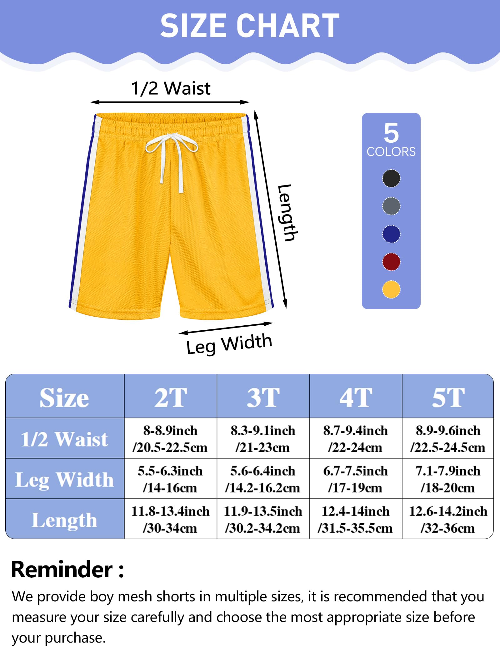 Resinta 5 Pack Toddler Boys Athletic Basketball Shorts Quick Dry Mesh Shorts Active Gym Shorts Soccer Running Sports Shorts