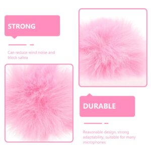 Vaguelly 2pcs Microphone Furry Windscreen Furry Microphone Cover for Headset Pink Microphone Sleeve Mic Cover Replacement Microphone Shield Protection for Microphone Accessories Pink