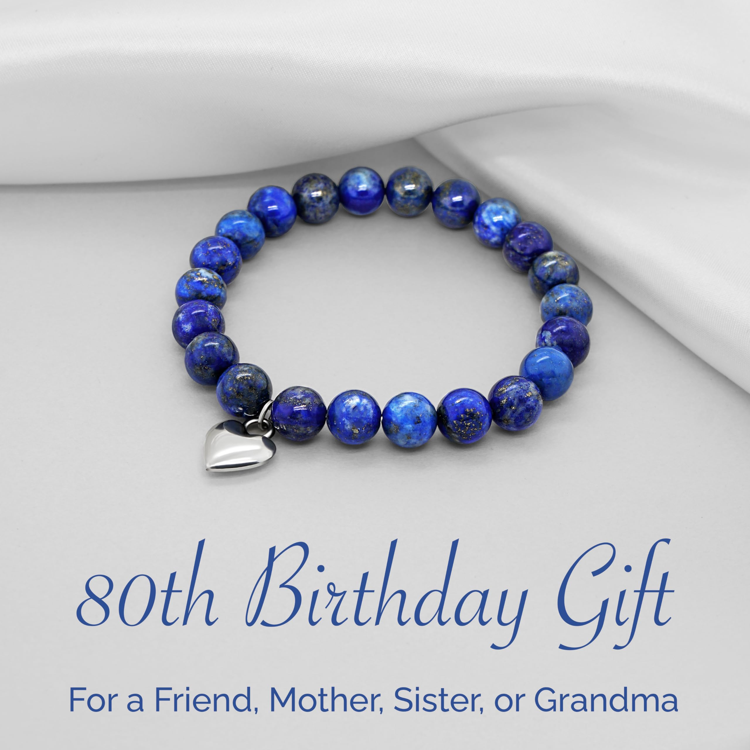 OLGAS GEMS 80th Birthday Milestone Bracelet & Meaningful Message Card for Women - Beautiful and Sentimental 80th birthday gifts for women