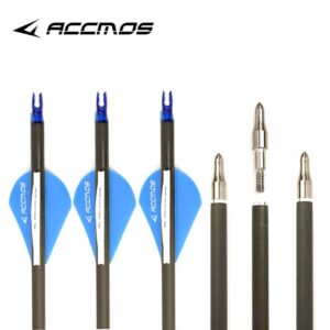 600 Spine Arrow 28 Inch Arrow Target Practice Arrow Hunting Arrow Carbon Arrows Compound Bow Recurve Bow Adult Youth Archery Indoor Outdoor Shooting Bullet Field Tip 12pc Blue