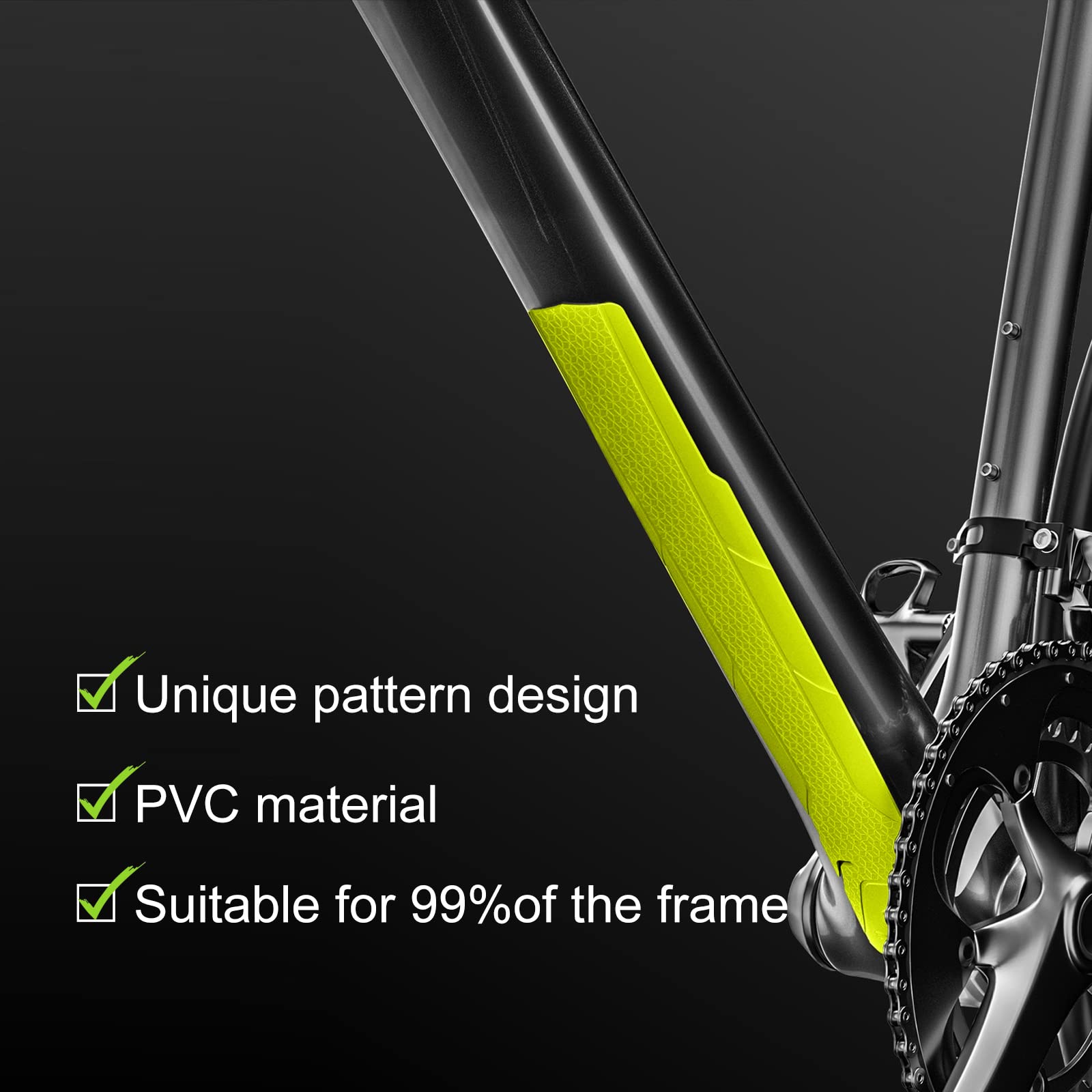 kingsea Mountain Bike Frame Protector,3M MTB Bicycle Down Tube Frame Guard for Mountain Bike Road Bike from Collision and Scratch(Rhombus Yellow)