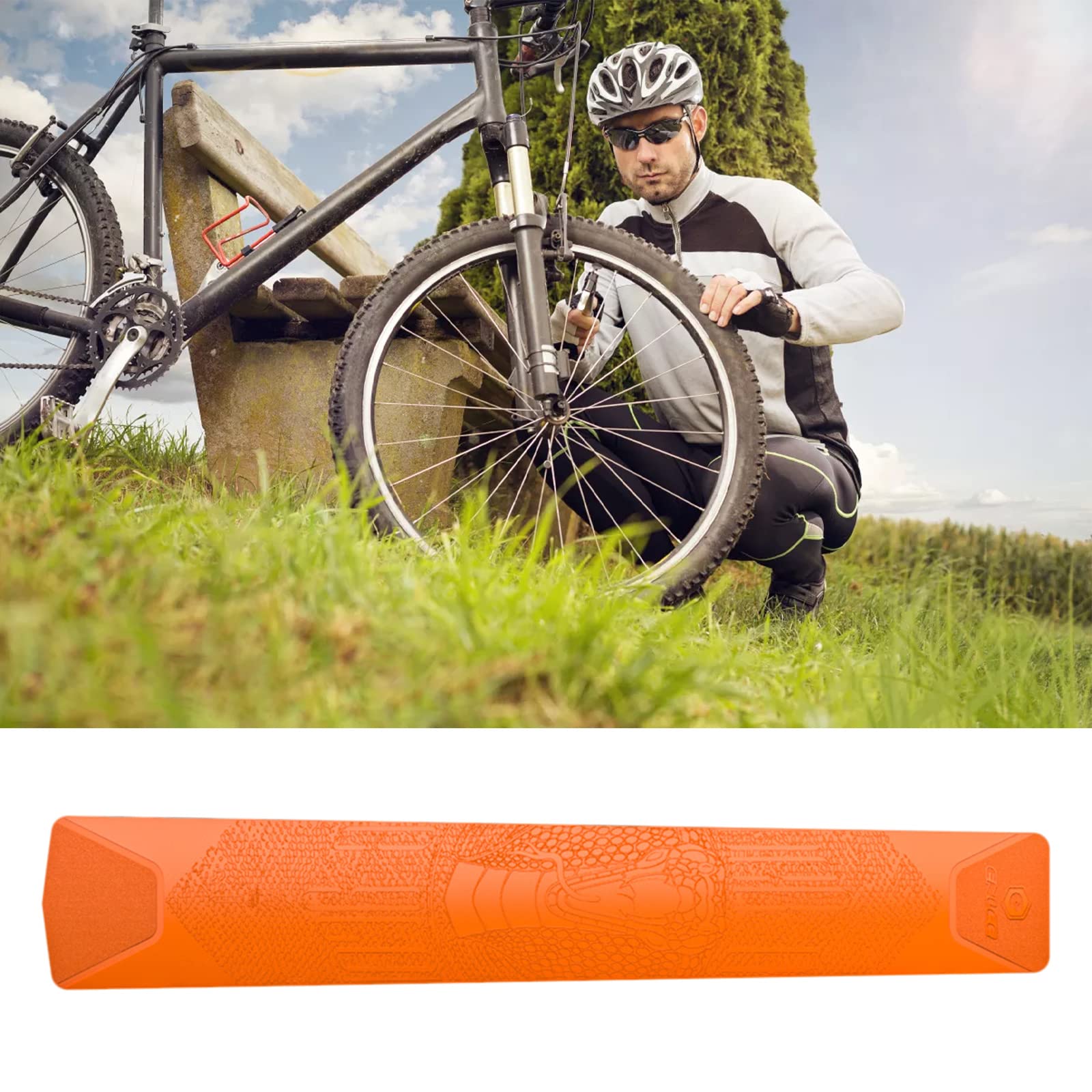 kingsea Mountain Bike Frame Protector,3M MTB Bicycle Down Tube Frame Guard for Mountain Bike Road Bike from Collision and Scratch(Snake Orange)