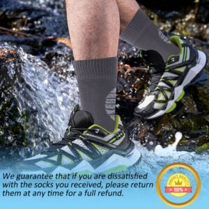 Agdkuvfhd Waterproof Hiking Socks for Men, Waterproof Warm Windproof Neoprene Socks Cold Weather Lightweight Seamless Anti Blister Hunting Sock 1 Pair (Gray, Large)