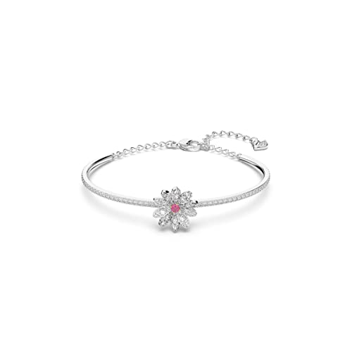 SWAROVSKI Eternal Flower bangle, Flower, Pink, Mixed metal finish