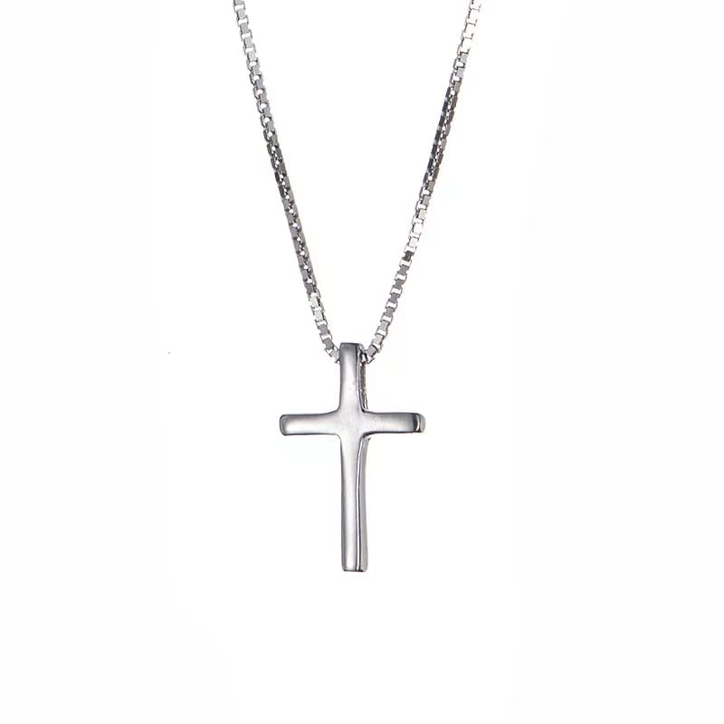 VQGRIXZCE S925 Sterling Silver Small Dainty Cross pendent necklace for women Jewelry