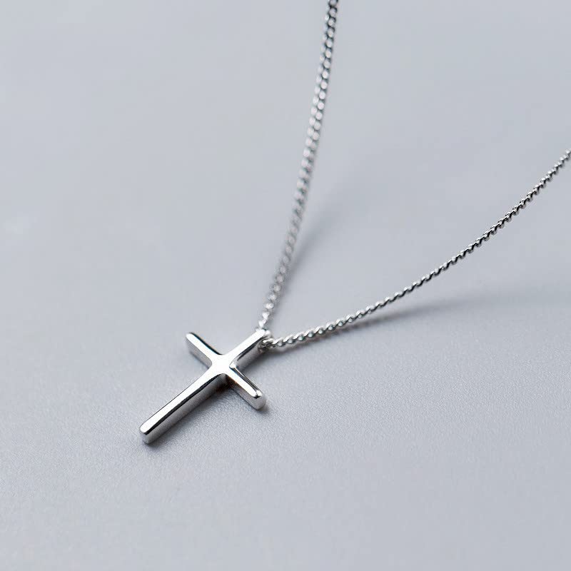 VQGRIXZCE S925 Sterling Silver Small Dainty Cross pendent necklace for women Jewelry