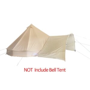 UNISTRENGH Bell Tent Awning Canopy Outdoor Tent Sunshade Tarp for Camping Hiking Beach Travel Party Beige 3M/4M/5M/6M Tent Accessory (Round Awning for 4M/5M/6M)