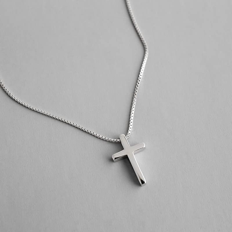 VQGRIXZCE S925 Sterling Silver Small Dainty Cross pendent necklace for women Jewelry