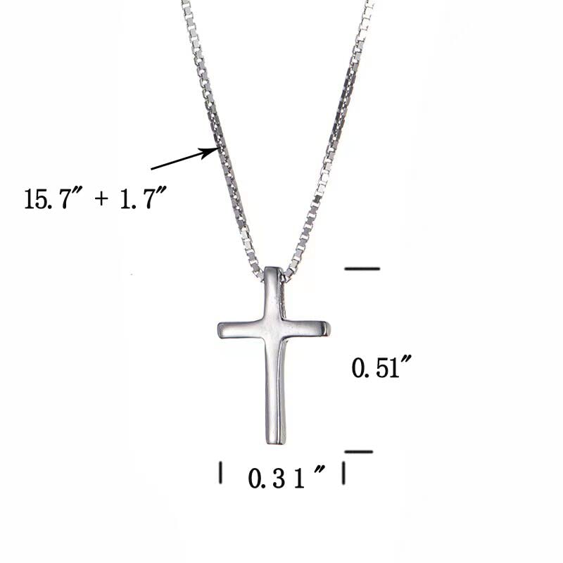 VQGRIXZCE S925 Sterling Silver Small Dainty Cross pendent necklace for women Jewelry