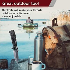 Bundle of 2 Items - Hunting Knife with Sheath Survival Knives for Men - Best Tactical Camping Hunting Hiking Knife - Best Camping Hunting Fishing Hiking Survival Knofe - Travel Accessories Gear