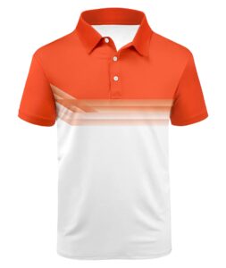 v valanch mens polo shirts short sleeve moisture wicking golf tennis polo casual shirts orange,xl