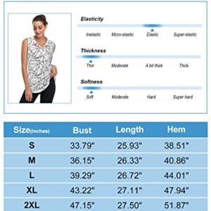 Viracy Womens Golf Apparel, Women's Zip Up Workout Tank Tops Sleeveless Quick Dry Athletic Polo Shirts (Large, A-White)