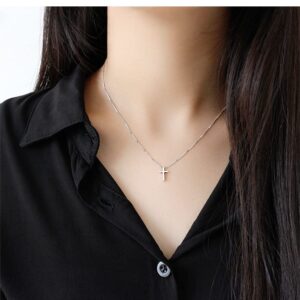 VQGRIXZCE S925 Sterling Silver Small Dainty Cross pendent necklace for women Jewelry