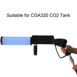 CO2 Handheld Fog Machine for CGA320 CO2 Tank, Smoke Machine CO2 Fog Cannon Gun with LED Lights DJ Effects Fogger Smoke Gun for Halloween, Party, Club, Bar (US Stock)