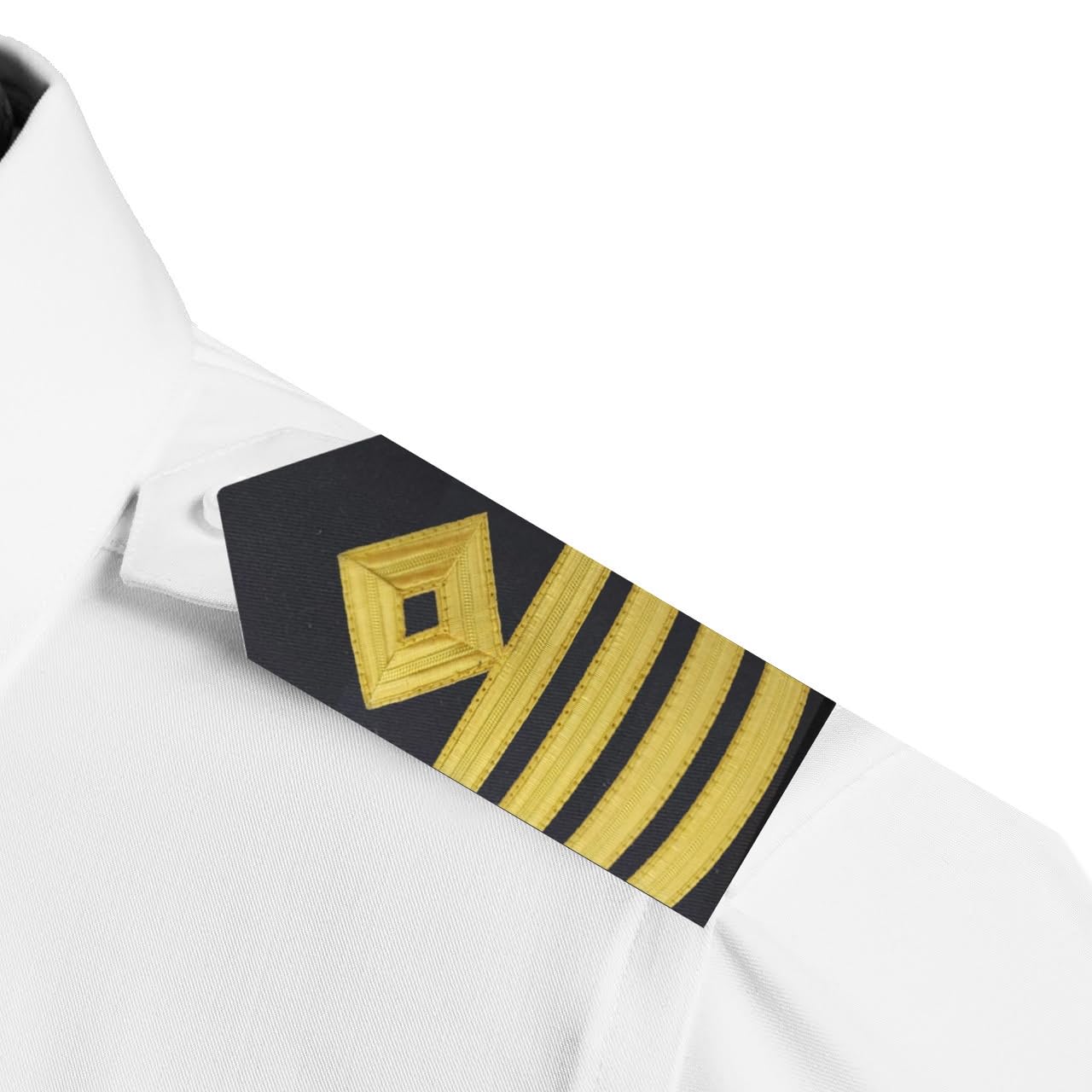 BUYSTRIPES Uniform Hardboard Shoulder Boards Epaulets With Gold Diamond & Four Gold Bars For Captain Mate & Pilot, 5x2.25 inches