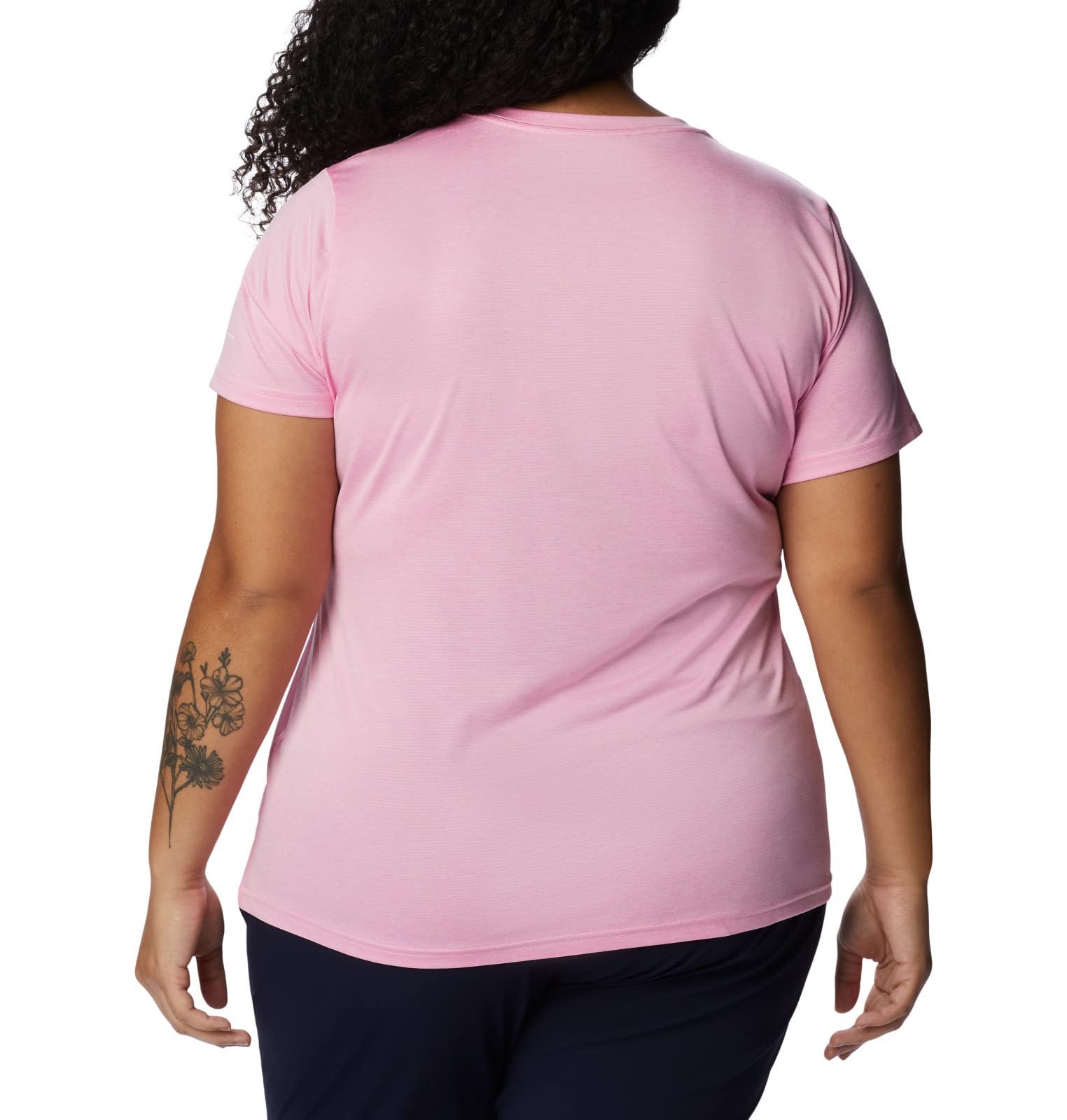 Columbia Women's Hike Short Sleeve Crew, Wild Rose, Large