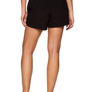 RBX Women's Quick Dry Stretch Woven Walking Short with Zip Pockets Overlap Black S