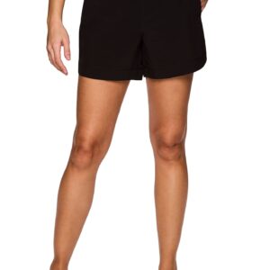 RBX Women's Quick Dry Stretch Woven Walking Short with Zip Pockets Overlap Black S