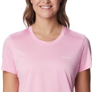 Columbia Women's Hike Short Sleeve Crew, Wild Rose, Large