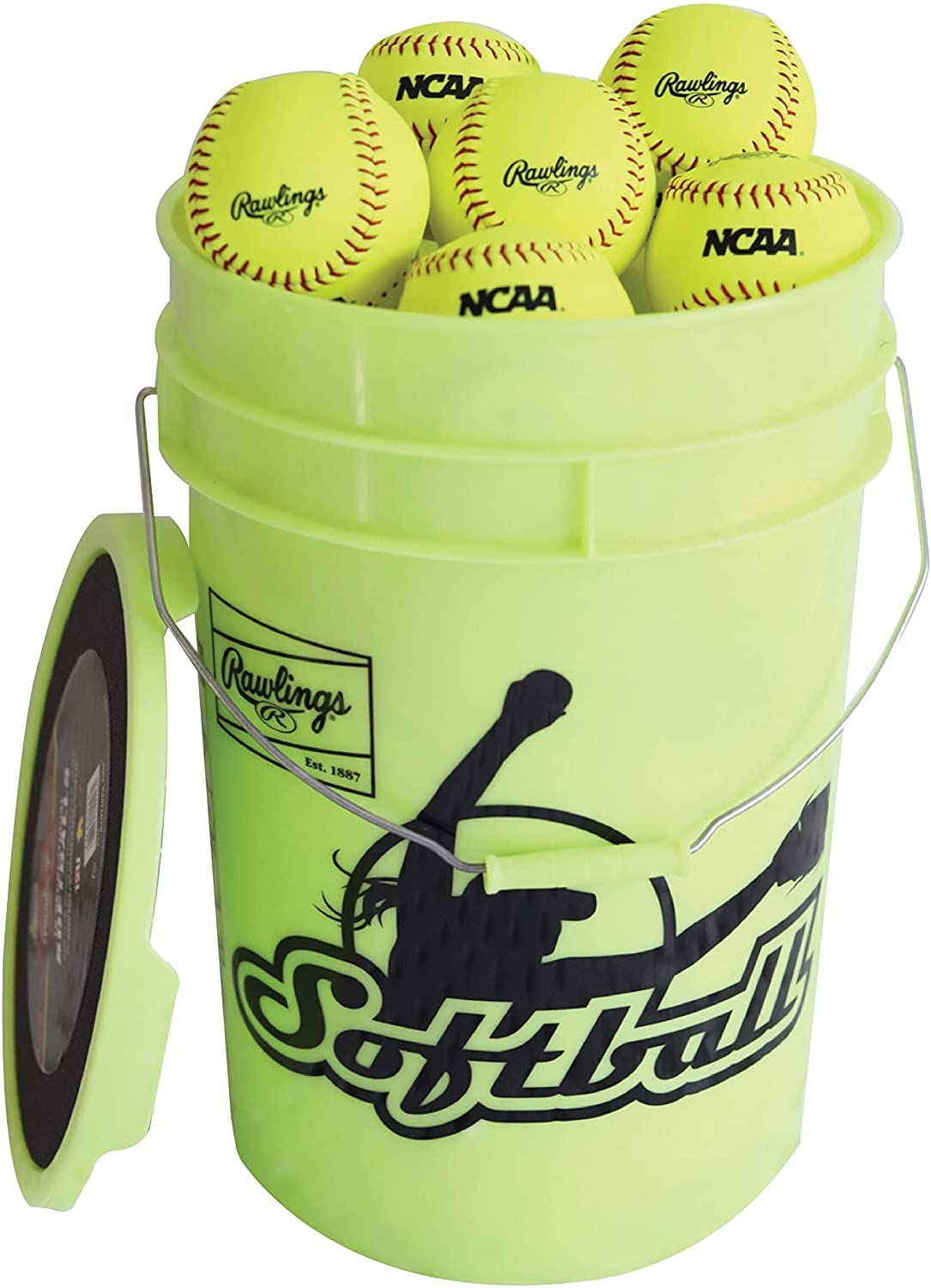 Rawlings | NC12BB Fastpitch Softballs & Bucket | 12" | 18 Count