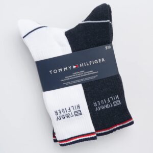 Tommy Hilfiger Men's Athletic Socks - Cushioned Crew Socks (5 Pack), Size 7-12, White Assorted