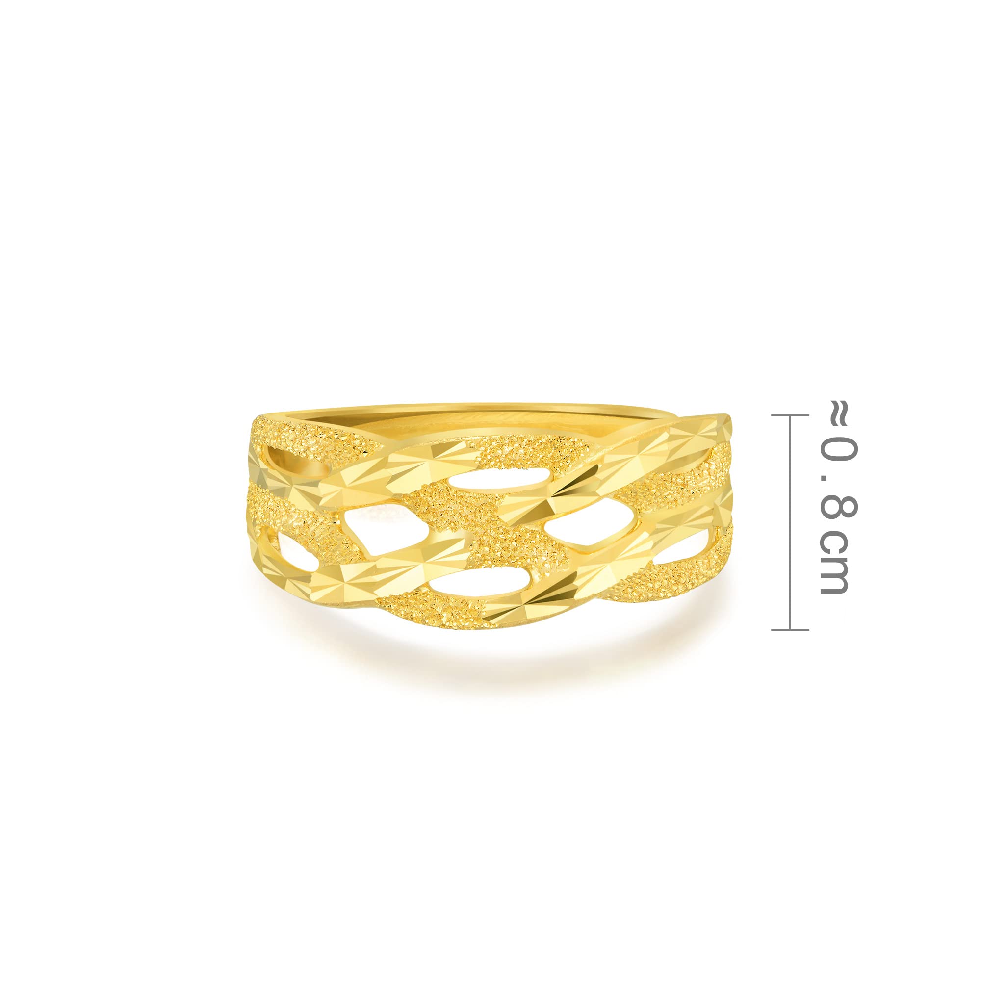 CHOW SANG SANG 999.9 24K Solid Gold Price-by-Weight Gold Ring for Women 28473R | Size Adjustable (Approx. 0.129tael (~4.82g), Adjustable)