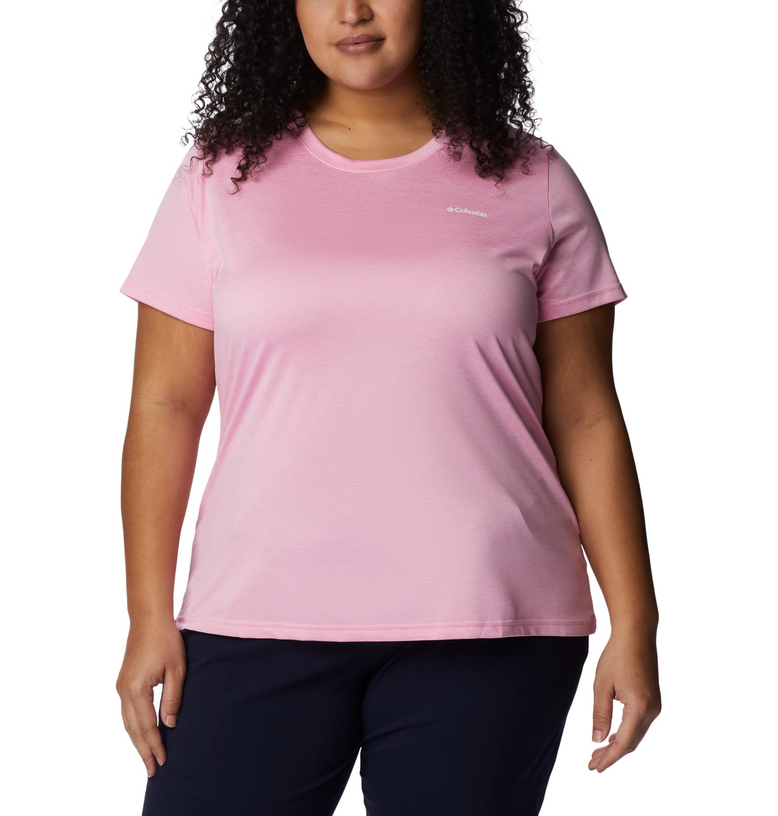 Columbia Women's Hike Short Sleeve Crew, Wild Rose, Large