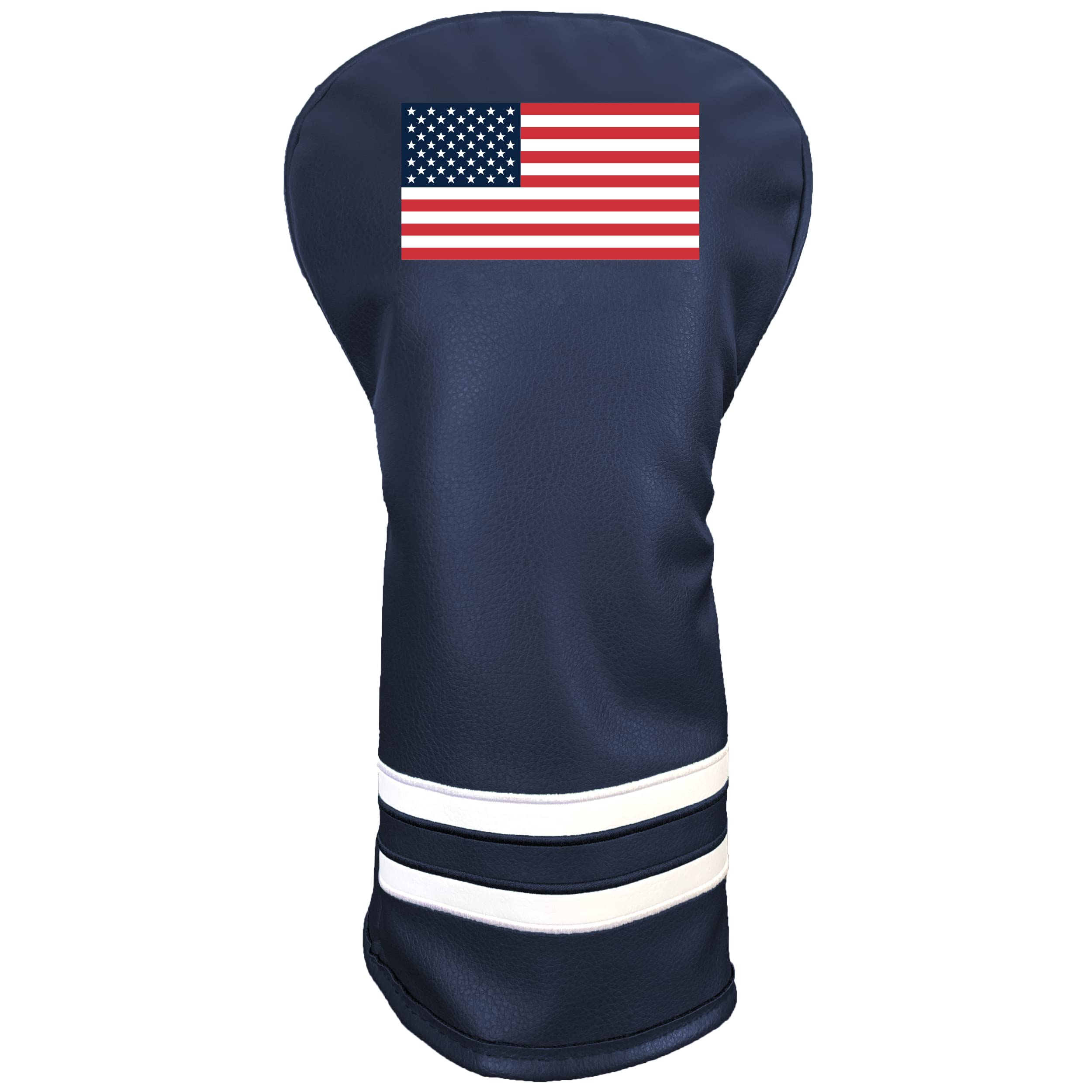 Team Golf Generic USA Flag Vintage Driver Headcover - Printed Team Golf Vintage Driver Golf Club Headcover, Form Fitting Design, Retro Design with Fleece Lining for Extra Club Protection