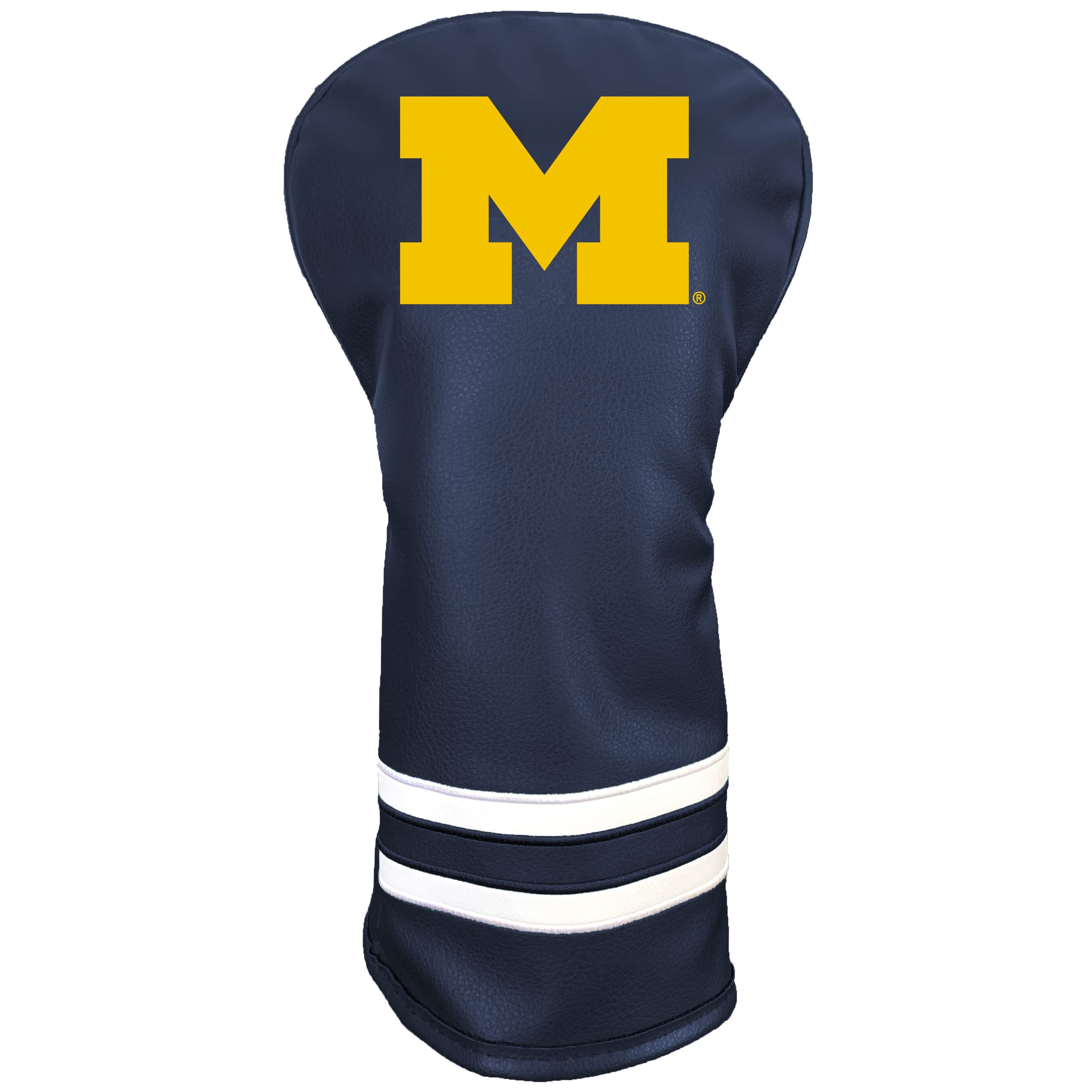 Team Golf NCAA Michigan Vintage Driver Headcover - Printed Team Golf NCAA Vintage Driver Golf Club Headcover, Form Fitting Design, Retro Design with Fleece Lining for Extra Club Protection