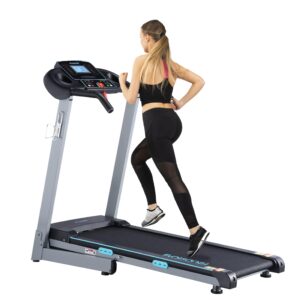 BORGUSI Treadmill with 12% Auto Incline and 300 LBS Capacity, 17.5" Wide 3 HP Folding Electric Treadmill Max 8.5 MPH Speed, Running Machine with Bluetooth Speaker & LCD Display for Home Use