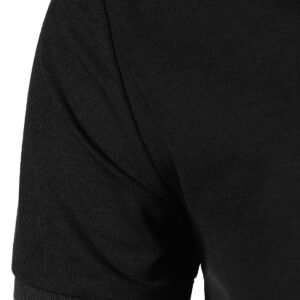 HOOD CREW Man’s Polo Shirt Casual Basic Designed V-Neck Tee Shirts Black XL