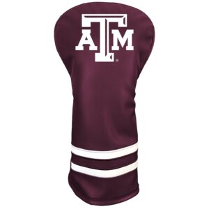 Team Golf NCAA Texas A and M Vintage Driver Headcover - Printed Team Golf NCAA Vintage Driver Golf Club Headcover, Form Fitting Design, Retro Design with Fleece Lining for Extra Club Protection