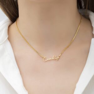 Box Chain Name Necklace, 925 Solid Sterling Silver Personalized Name Necklace, Gold Name Necklace, Gift for Her, Christmas Gift for Women