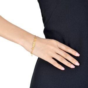 CHOW SANG SANG 999.9 24K Solid Gold Price-by-Weight 6.36g Gold Sweet Message 'I MISS YOU' Bracelet for Women 84310B | 7.4", (19 CM)